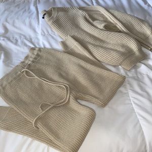 Knit sweater jogger set
